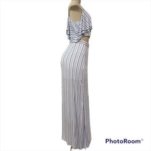 Lost + Wander 2 piece stripped top and skirt Set